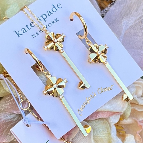 New Kate Spade  Earrings / Flower Key Drop Earrings - Picture 4 of 7